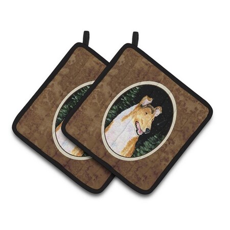 Carolines Treasures Starry Night Collie Smooth Pair of Pot Holders, 7.5 x 3 x 7.5 in. SS8484PTHD